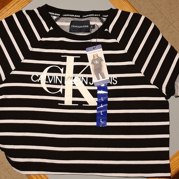 Calvin Klein Jeans Terry striped crop top - Picture 4 of 4